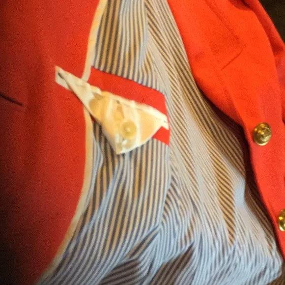 J crew linen blazer bright orange Kentucky derby equestrian horse cowgirl festiv - Picture 3 of 12